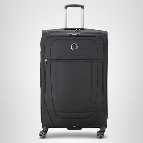 DELSEY PARIS Helium DLX Softside Expandable Luggage with Spinner Wheels, Black, Carry on 20 Inch