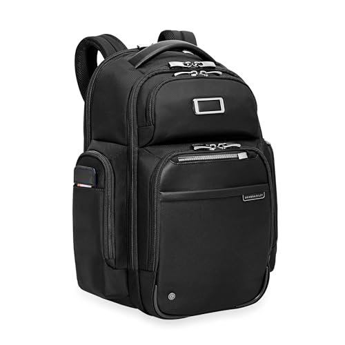 Briggs & Riley Large Cargo Backpack for Women & Men - Laptop Backpack, For Work & Travel, Spacious & Durable, Padded Straps, Fits up to 17" Laptop - @work Collection, Black