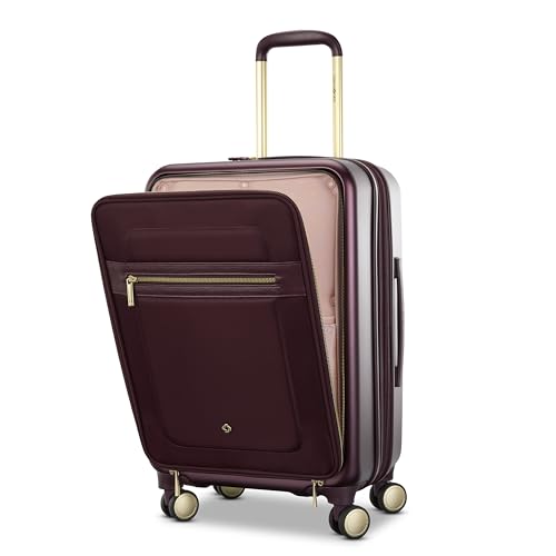 Samsonite Mobile Solutions 2 Carry-On Luggage, Expandable Spinner Suitcase with Laptop Compartment, TSA Lock, Lightweight Travel Bag with Dual Spinner Wheels & WetPak Storage, Merlot