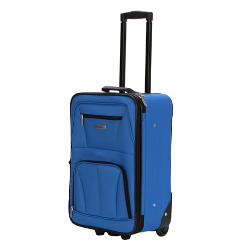 Rockland Fashion Softside 2 Piece Luggage Set, Expandable, (14" Tote/19" Upright), Blue