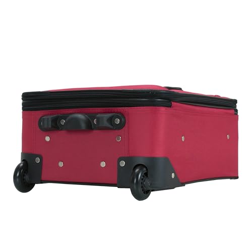 Rockland Fashion Softside 2 Piece Luggage Set, Expandable, (14" Tote/19" Upright), Red