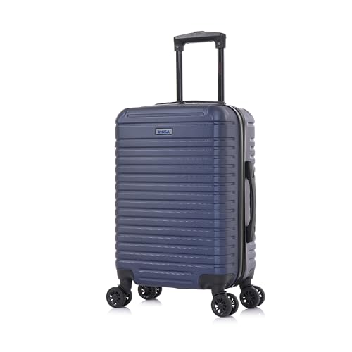 InUSA DEEP Luggage with GEL Handle | Spacious Traveling Suitcases, Travel Suitcase with Dual Spinner Wheels and Studs | 20 Inch Carry On Hardside Luggage | Blue