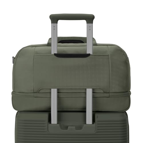Samsonite Paralux Weekender Duffel Bag, Travel Carry-On Bag with Wide Opening, Drop-Bottom Shoe & Laundry Compartment, AirTag™ Holder, StackIt™ Strap - Business & Leisure Travel Bag - Olive
