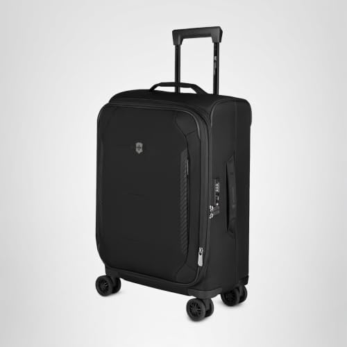 Victorinox Crosslight Frequent Flyer Plus Softside Carry-On - Lightweight Rolling Suitcase for Travel Essentials - Expandable Luggage with Foldable Organizer - 46 Liter, Black