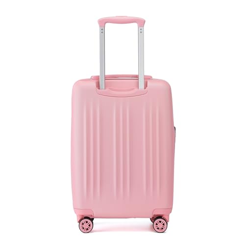 Kono Small 20 Inch Expandable Carry On Luggage with Quiet Spinner Wheels & TSA Lock, Scratch and Drop Resistant PC+ABS Hardside 22x14x9 Airline Approved Suitcase, Pink