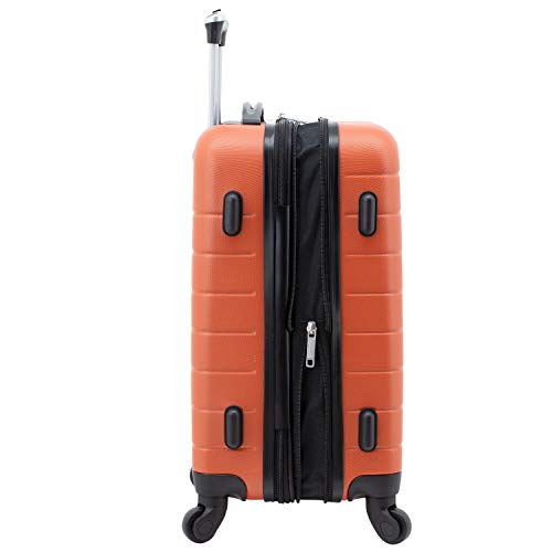 Wrangler Smart Spinner Hardside Luggage, 22-Inch Carry-On, Burnt Orange