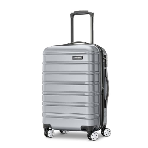 Samsonite Omni 2 Domestic Carry-On Luggage - 22x14x9 Airline-Approved - Features Expandable Polycarbonate Shell, 360° Wheels, TSA Lock - Amazon Exclusive - Artic Silver