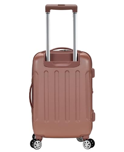 Rockland London Hardside Spinner Wheel Luggage, Carry-On 20", Rose Gold