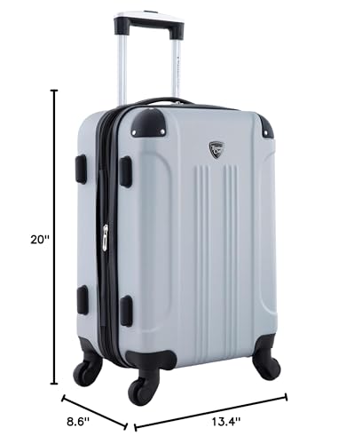 Travelers Club Chicago Hardside Expandable Spinner Luggage, Silver, 22" Carry-On