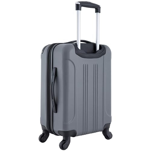 Travelers Club Chicago Hardside Expandable Spinner Luggage, Charcoal, 20"(22in with wheels) Carry-On