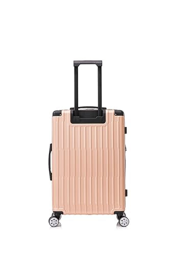 Rockland Napa Valley 2 Piece Luggage Set, 20" Carry-on with Spinner Wheels and a 14" Polyester Tote Bag, (20"/14" Tote), Champagne