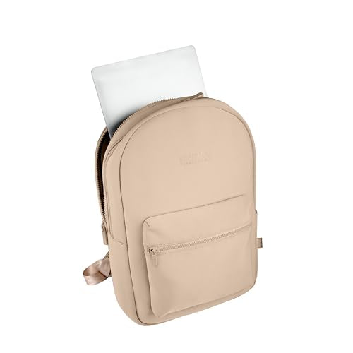 Kenneth Cole REACTION Logan Classic Neoprene Laptop Travel Work Backpack Bag, Light Taupe