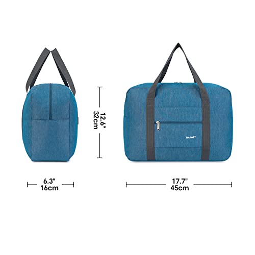 For Spirit Airlines Personal Item Bag 18x14x8 Foldable Travel Duffel Bag Tote Carry on Luggage Duffle Overnight for Women and Men (1112-Thick Series Navy Blue)