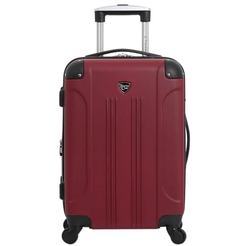 Travelers Club Chicago Hardside Expandable Spinner Luggage, Rhubarb, 22" Carry-On
