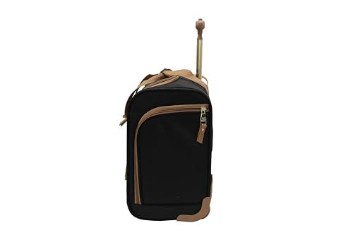 steve madden Designer 15 Inch Carry on Suitcase- Small Weekender Overnight Business Travel Luggage- Lightweight 2- Rolling Spinner Wheels Under Seat Bag for Women (Harlo Black)