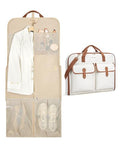BAGSMART Large Garment Bags for Travel, Carry on Garment Bags for Hanging Clothes, Travel Suit Bag for Shirts Dresses Coats, Beige