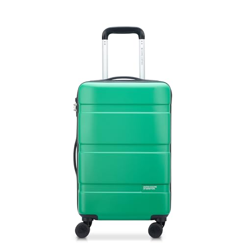 United Colors of Benetton Now! Hardside Luggage with Spinner Wheels, Green, Carry-On 19 Inch