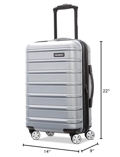 Omni 2 Airline Approved Carry-On Luggage – Stress-Free Size Meets 22x14x9" Requirements – For Fast Trips & Avoiding Baggage Fees – Dual 360° Spinner Wheels, USB Power Hub, Expands 1.5” – Silver