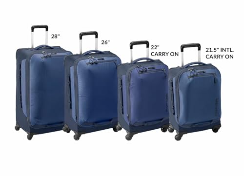Eagle Creek Expanse 4-Wheel 22" Carry-On Luggage - Rolling Four-Wheel Carry-On Luggage for Easy Travel - Lockable Zippers - Expandable Main Compartment - Telescoping Handles - Pilot Blue