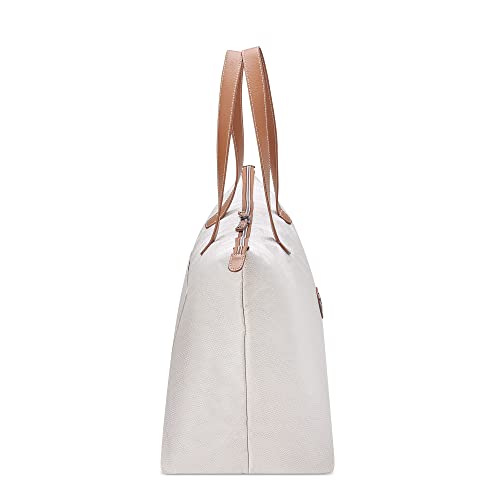 DELSEY PARIS Chatelet Air 2.0 Tote Bag, Soft Travel Tote, Recycled Fabric, Vegan Leather Trim, Trolley Compatible, Angora