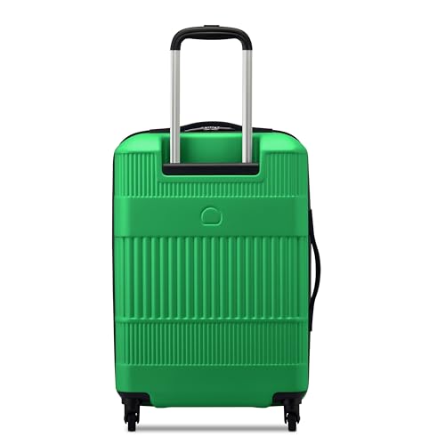 United Colors of Benetton Ribbed Hardside Expandable Luggage with Spinner Wheels, Green, Carry-On 20 Inch