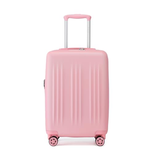 Kono Small 20 Inch Expandable Carry On Luggage with Quiet Spinner Wheels & TSA Lock, Scratch and Drop Resistant PC+ABS Hardside 22x14x9 Airline Approved Suitcase, Pink