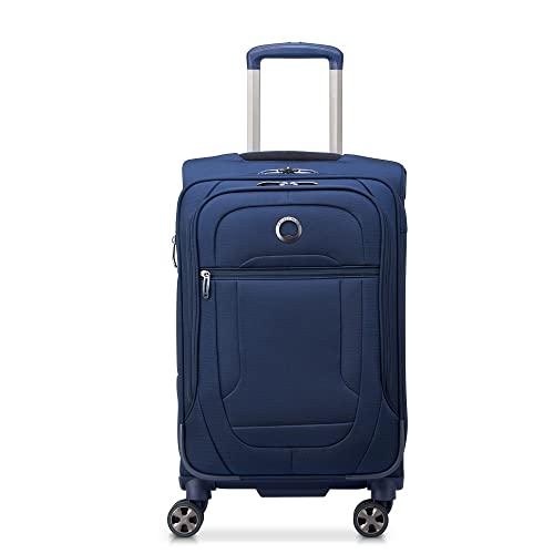 DELSEY PARIS Helium DLX Softside Expandable Luggage with Spinner Wheels, Navy Blue, Carry on 20 Inch
