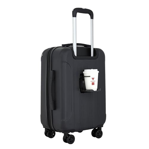 Travelers Club Chicago Plus Hardside Luggage, Black, 20" Carry-On