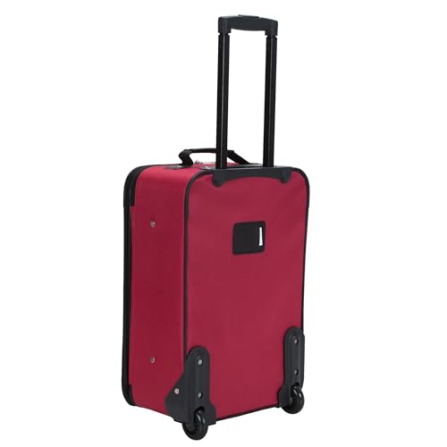 Rockland Fashion Softside 2 Piece Luggage Set, Expandable, (14" Tote/19" Upright), Red