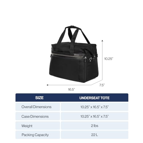 Travelpro Platinum Elite Carry on Soft Travel Underseat Tote Bag, Weekender, Overnight, Men and Women, True Navy Blue, 16.5 Inch