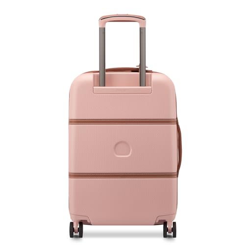 DELSEY PARIS Chatelet Air 2.0 Carry-On Plus Suitcase 20 Inch, Hardside Polycarbonate Luggage, Dual-Density Spinner Wheels, TSA Lock, USB Port, Blush Pink