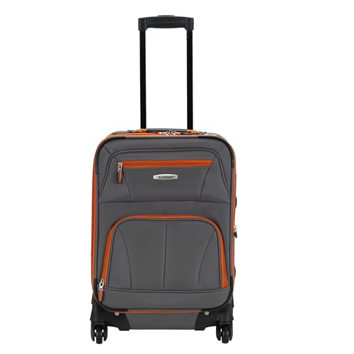 Rockland Pasadena Expandable Spinner Carry-on 19", Charcoal