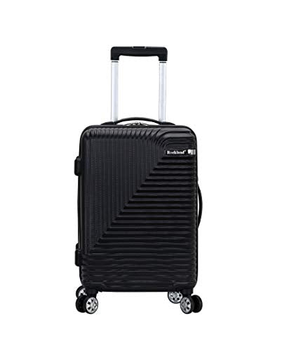 Rockland Star Trail Hardside 20" Expandable Spinner Wheel Carry-on Luggage, Black