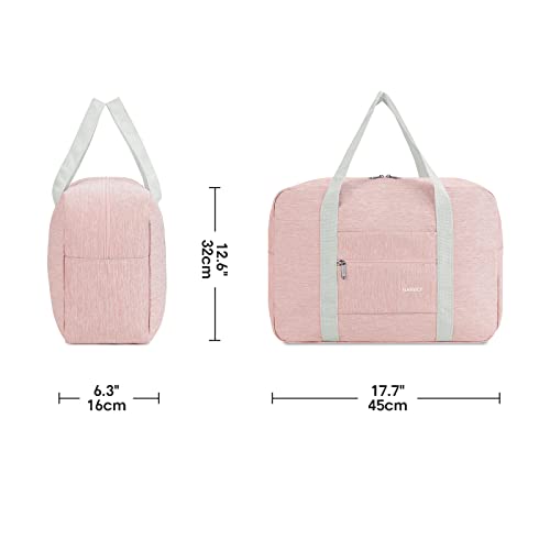 For Spirit Airlines Personal Item Bag 18x14x8 Foldable Travel Duffel Bag Tote Carry on Luggage Duffle Overnight for Women (1112 Thick Series Pink)