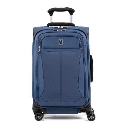 Travelpro Tourlite Softside 21" Expandable Luggage with 4 Spinner Wheels, Lightweight Suitcase, Carry-On, Blue