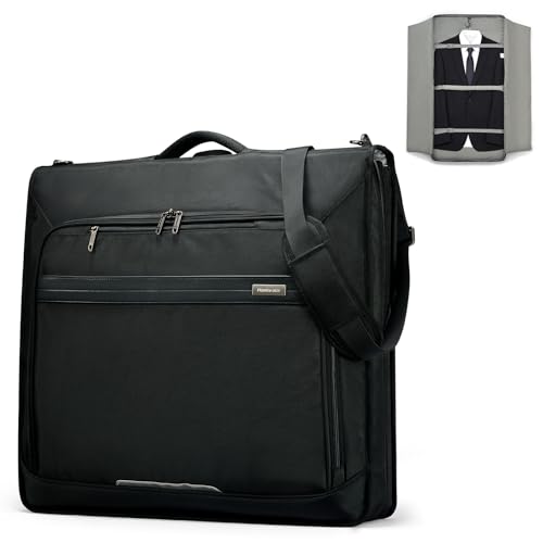 Hanke Premium Garment Bags for Travel, Business Travel Suit Bag with Wrinkle-Free System, Fits 4 Suits & 17.3'' Laptop, Carry On Garment Bag with Shoe Compartment, Shoulder Strap, Black