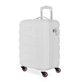 SwissGear 7366 Signature Hardside Expandable Luggage with Spinner Wheels, TSA Lock, Cup-Holder, White, Carry-On 19-Inch