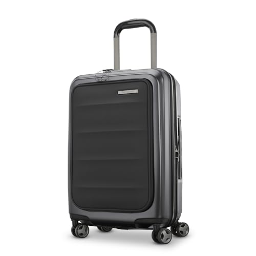 Samsonite Octiv Lightweight Hardshell 21-Inch Pro Carry-On Luggage - Durable & Impact Resistant, 360° Aero Trac Spinner Wheels, Adjustable Handle, Expandable Suitcase, TSA Approved Lock - Black