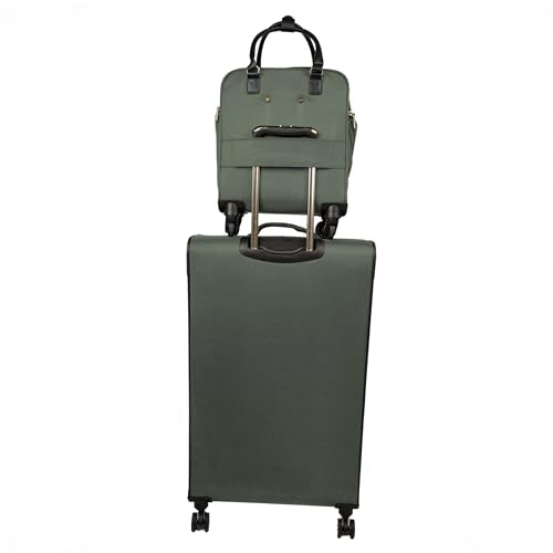 Kenneth Cole REACTION Chelsea Chevron Quilted Luggage, Olive, Underseater, 17-Inch Carry On