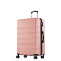 Sweetcrispy 20 Inch Carry On Luggage, Lightweight ABS Rolling Hard Shell Suitcase with Quiet Spinner Wheels, Built-in TSA Lock, Portable Travel Suitcase for Business Trip & Vacation Use, Pink