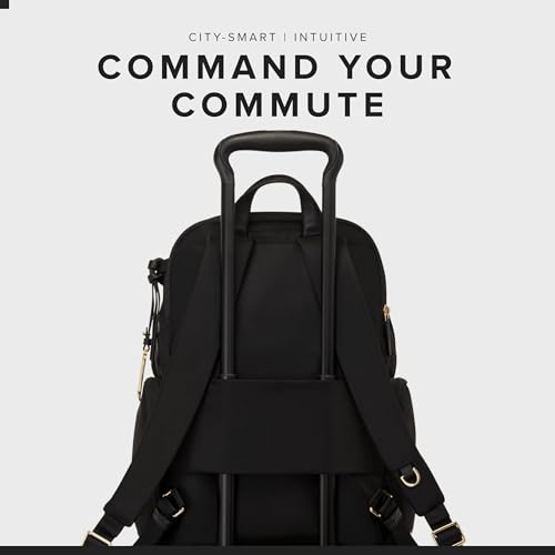 TUMI - Voyageur Celina Backpack - Women's Work and Travel Bag - 16.0" X 10.6" X 6.5" - Holds Up to 16" Laptop - Black & Gold Hardware