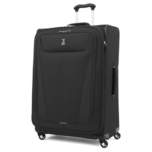 Travelpro Maxlite 5 Softside Expandable Luggage with 4 Spinner Wheels, Lightweight Suitcase, Men and Women, Black, 3-Piece Set (21/25/29)