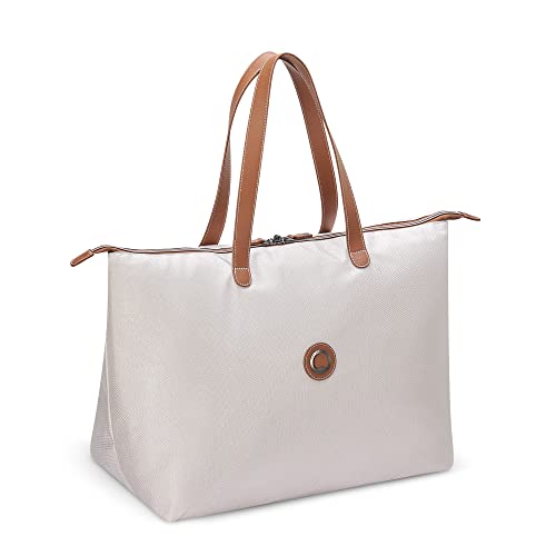 DELSEY PARIS Chatelet Air 2.0 Tote Bag, Soft Travel Tote, Recycled Fabric, Vegan Leather Trim, Trolley Compatible, Angora
