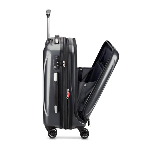 DELSEY PARIS Helium Aero Hardside Expandable Luggage with Spinner Wheels, Titanium, Carry-On 19 Inch