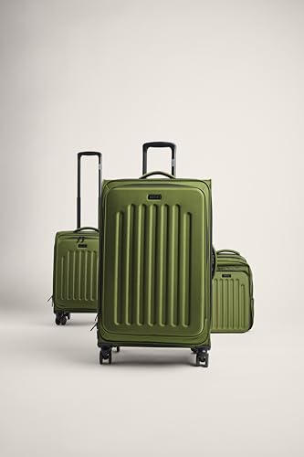 Kenneth Cole REACTION The Venturer 28-Inch Carry-On Lightweight Durable Softside 8-Wheel Spinner Cabin Size Luggage, Olive