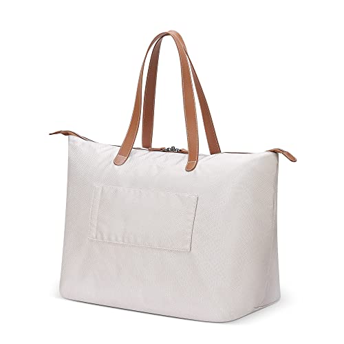 DELSEY PARIS Chatelet Air 2.0 Tote Bag, Soft Travel Tote, Recycled Fabric, Vegan Leather Trim, Trolley Compatible, Angora