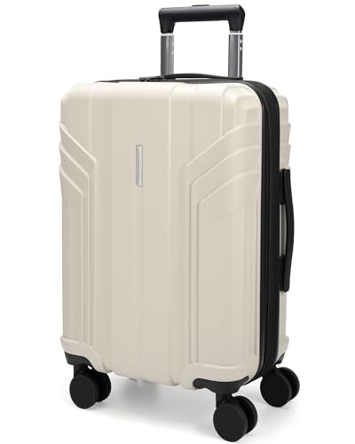 BAGSMART Expandable – Hardside Carry-On – Beige for 22x14x9 carry-on luggage