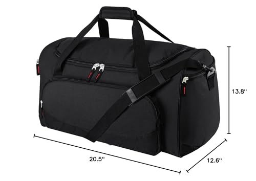 Uarition Gym Bag for Men - 50L Black Durable Large Duffle Bag for Travel, Workout, Fitness & Sport