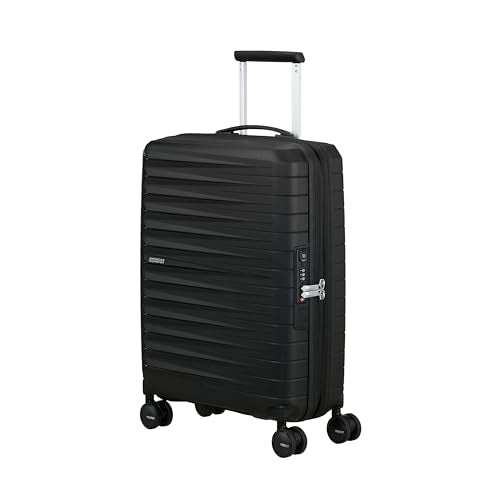 American Tourister Fastfoward Expandable Hardside Luggage with Spinner Wheels, Flash Black, Carry-on