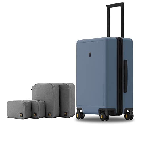 LEVEL8 Elegance Carry-on Suitcase, 20 Inch Carry on Luggage, Hardside Large Suitcases with Wheels, Tavel Bag with Tsa Lock,Blue Grey